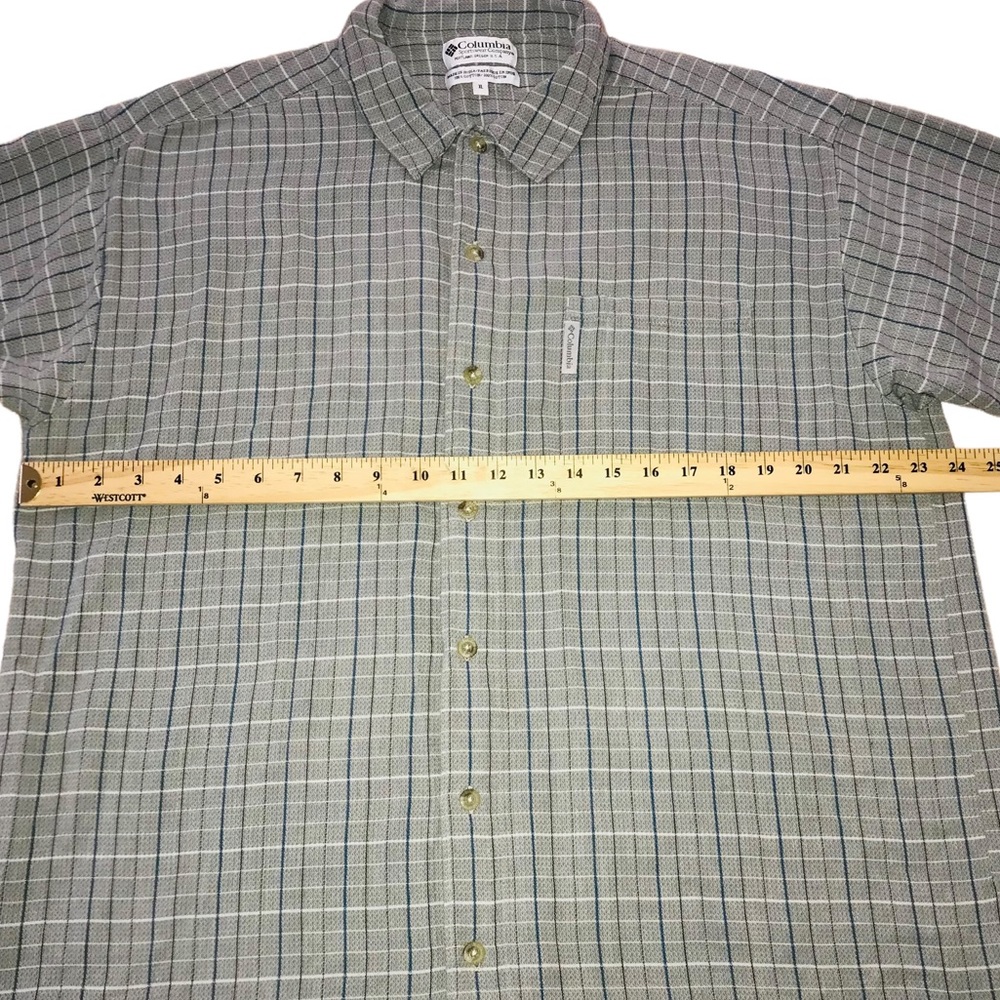 Columbia Sportswear Gray Blue Plaid Button Down Shirt - Men’s XL - Picture 3 of 9